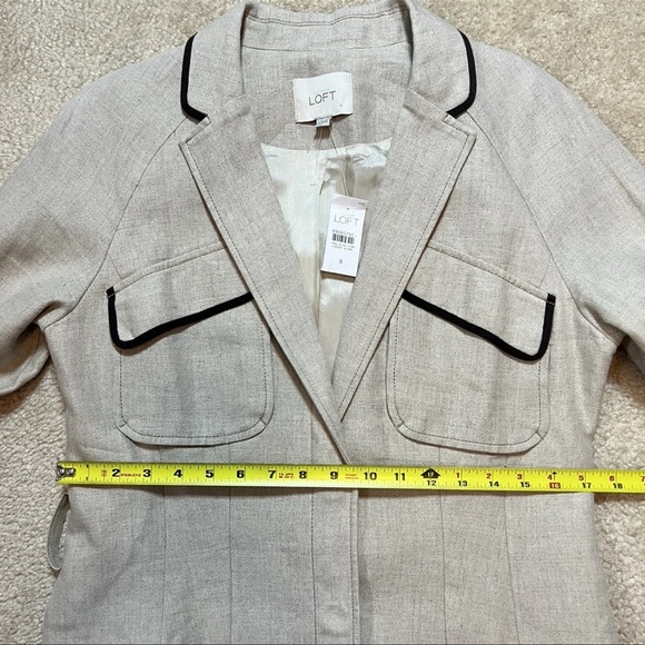 Ann Taylor Loft Linen Blazer Beige Cape Back Women's Size 8 - Picture 13 of 16